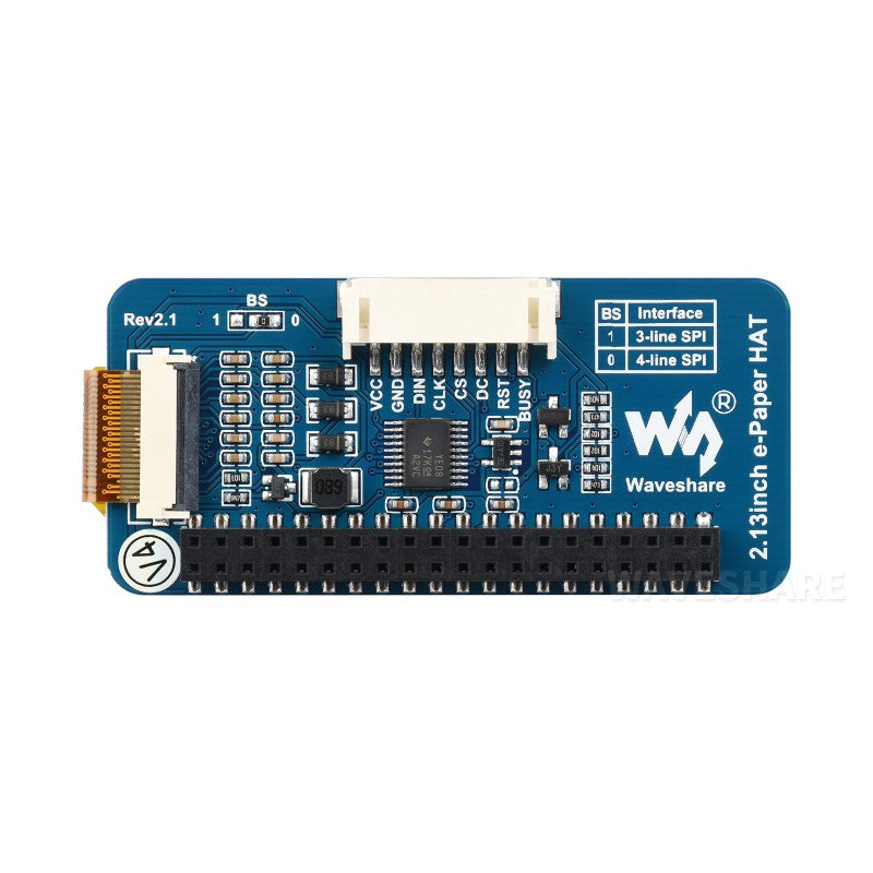 2.13inch E-Ink display HAT for Raspberry Pi - 250x122 - Black / White / Red