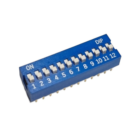 Blue DIP Switch 12 – 2.54mm Pitch, Breadboard Compatible