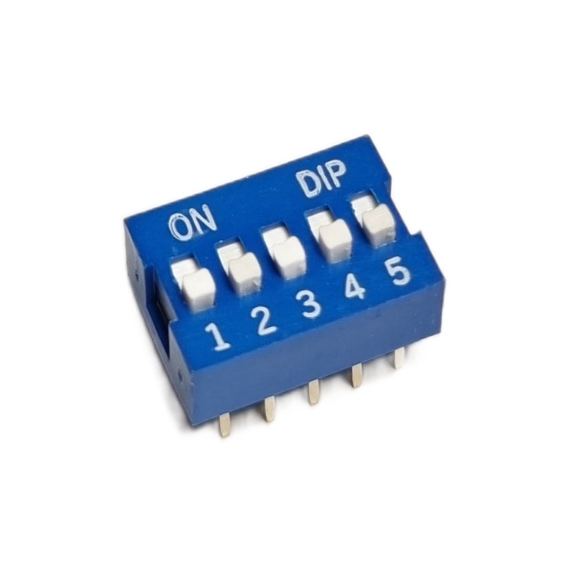 Blue DIP Switch 5 – 2.54mm Pitch, Breadboard Compatible