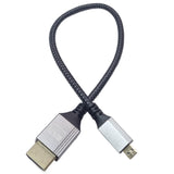 4K Micro HDMI to Standard HDMI 2.0 Braided Cable for Raspberry Pi 4 & 5 - 0.3m