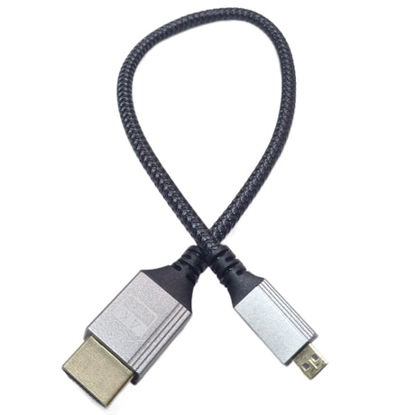 4K Micro HDMI to Standard HDMI 2.0 Braided Cable for Raspberry Pi 4 & 5 - 0.3m