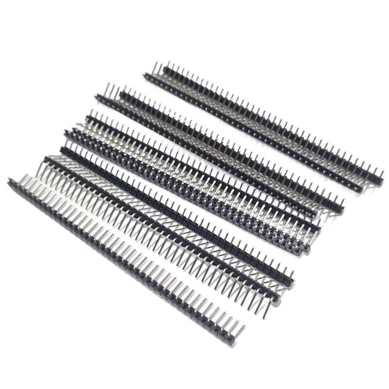 10 Pack 40 Pin Male 90 Degree Angle Header 2.54mm 90° - (1×40)