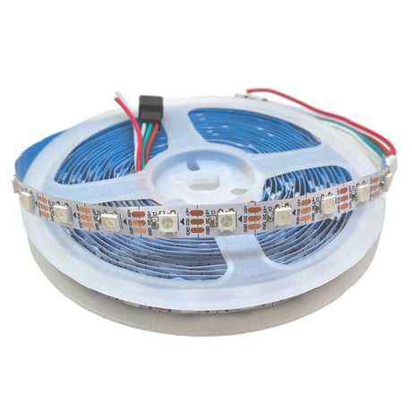 WS2812B Addressable RGB LED Strip White PCB - 5M 60 LEDs/m IP20