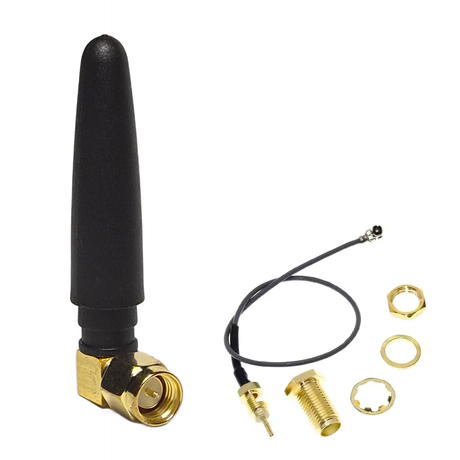 700-2700MHz 5dBi 4G LTE SMA Male Antenna with U.FL (IPEX) Adapter Cable - Angled Compact 5cm
