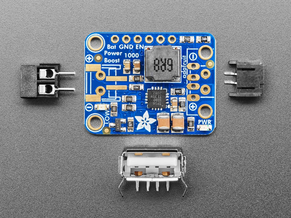 Adafruit PowerBoost 1000 Basic - 5V USB Boost @ 1000mA from 1.8V+