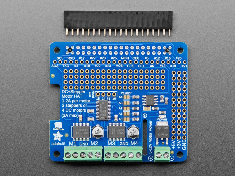 Adafruit DC & Stepper Motor HAT for Raspberry Pi - Mini Kit