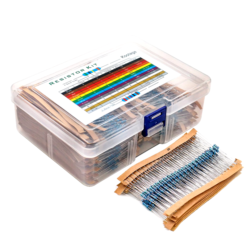 2600pcs 130 Values Resistor Kit - 1/4W 1% Metal Film