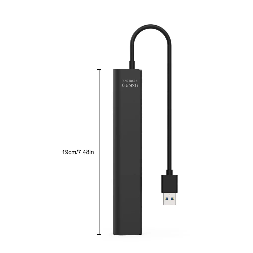 Multi USB 3.0 Hub 7 Port High Speed 5Gbps Expansion Splitter Dimensions