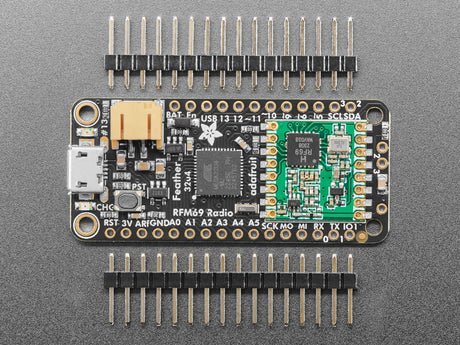 Adafruit Feather 32u4 with RFM69HCW Packet Radio - 433MHz - RadioFruit