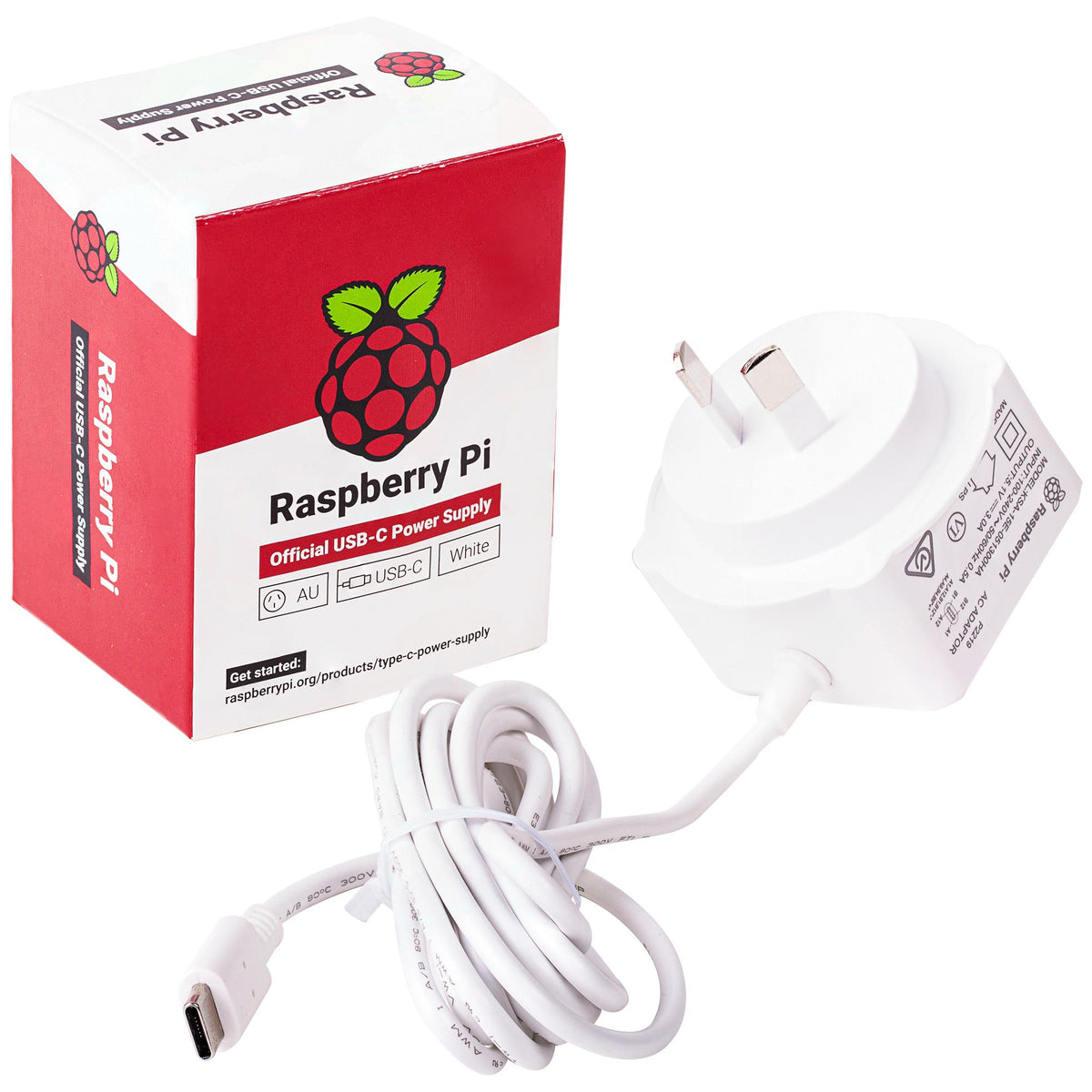 Raspberry Pi 4 Official Power Supply White USB-C – Zaitronics