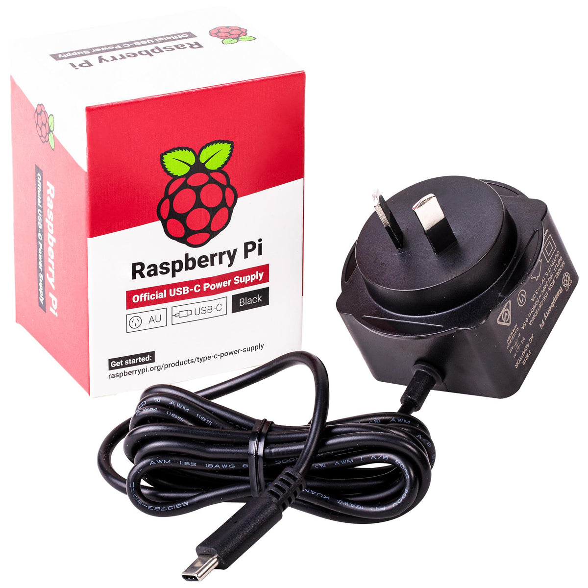 Raspberry Pi 4 Power Supply Australia | Official Black USB-C 15W ...