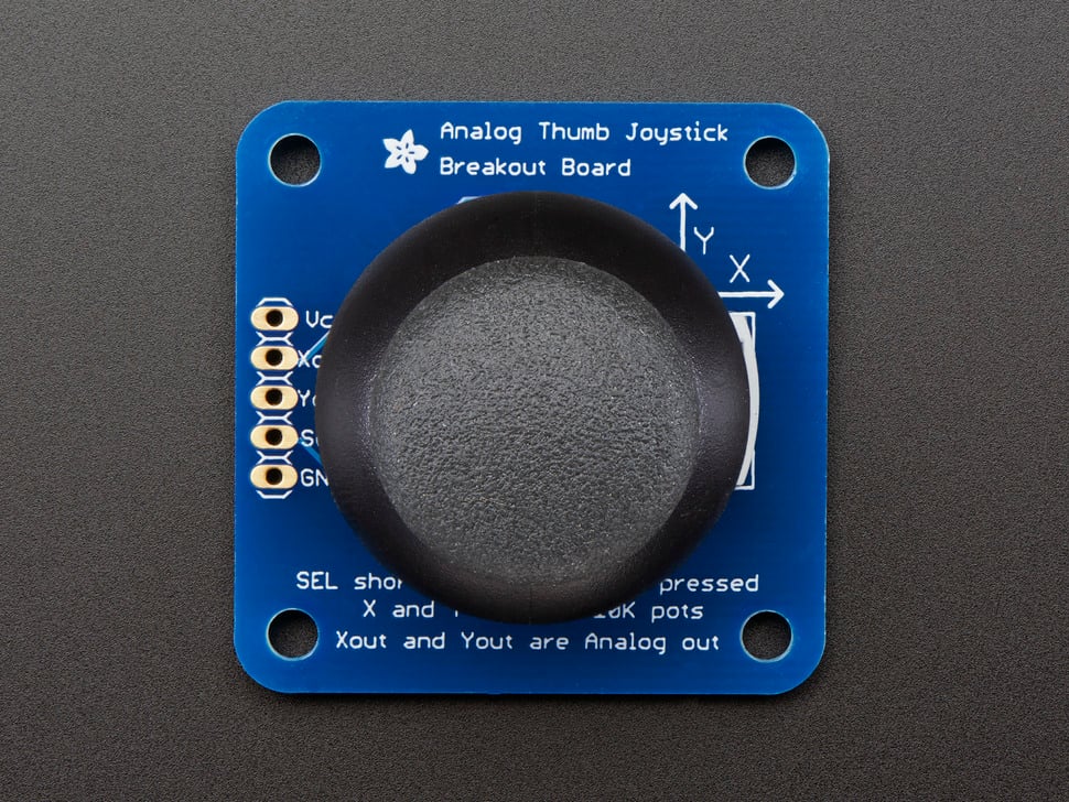 Adafruit Analog 2-axis Thumb Joystick with Select Button + Breakout Board