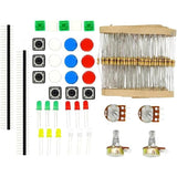 Electronics Starter Components Kit – Resistors, LEDs, Push Buttons & Potentiometers
