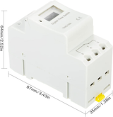 THC15A 12V DC Weekly Programmable Digital Timer Switch Dimensions