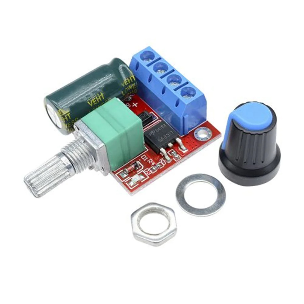 PWM DC motor speed regulator, a module designed to control the speed of DC motors using Pulse Width Modulation (PWM), often used in robotics and other motor-driven applications