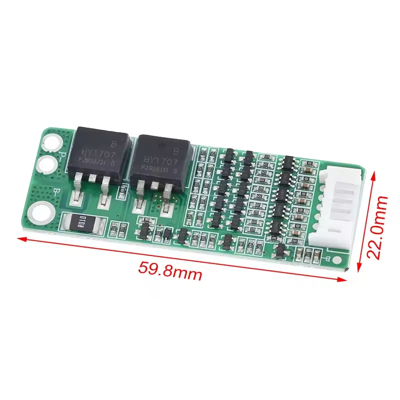 5S 15A Li-ion Battery BMS Dimensions