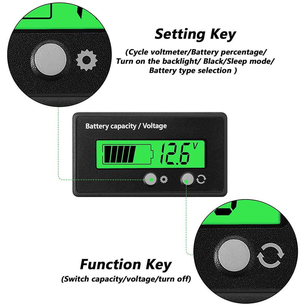 12V-48V Battery Capacity & Voltage Indicator