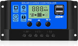 30A PWM Solar Charge Controller 12V/24V Auto with Dual USB