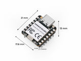 Seeed Studio XIAO RP2350 - Soldered Dimensions
