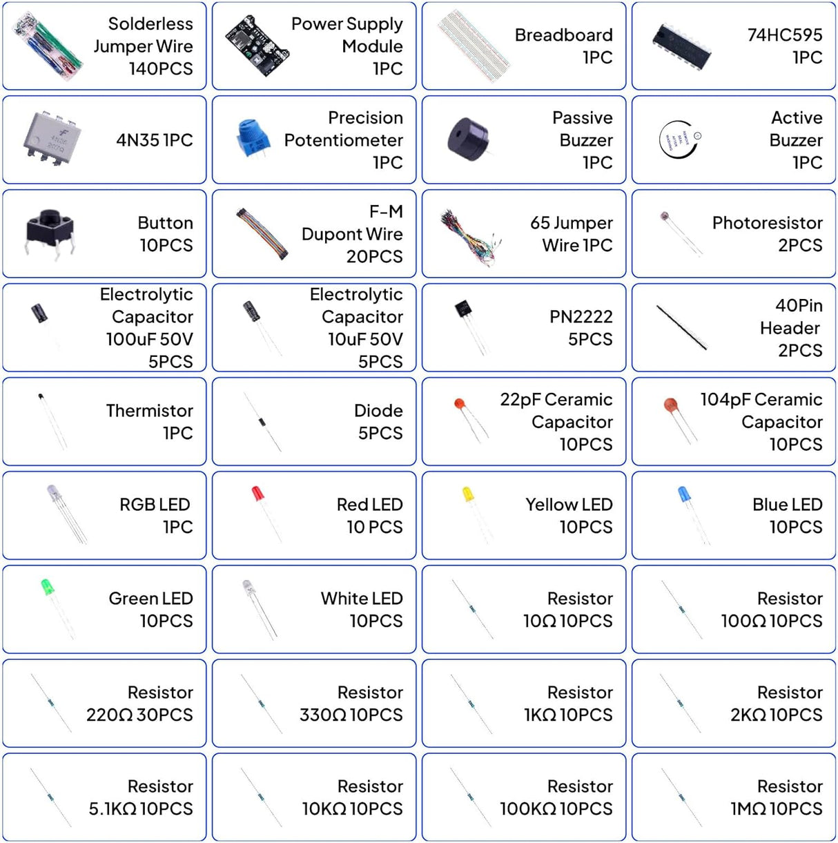 Electronics Starter Kit for Arduino, ESP32 & DIY Projects