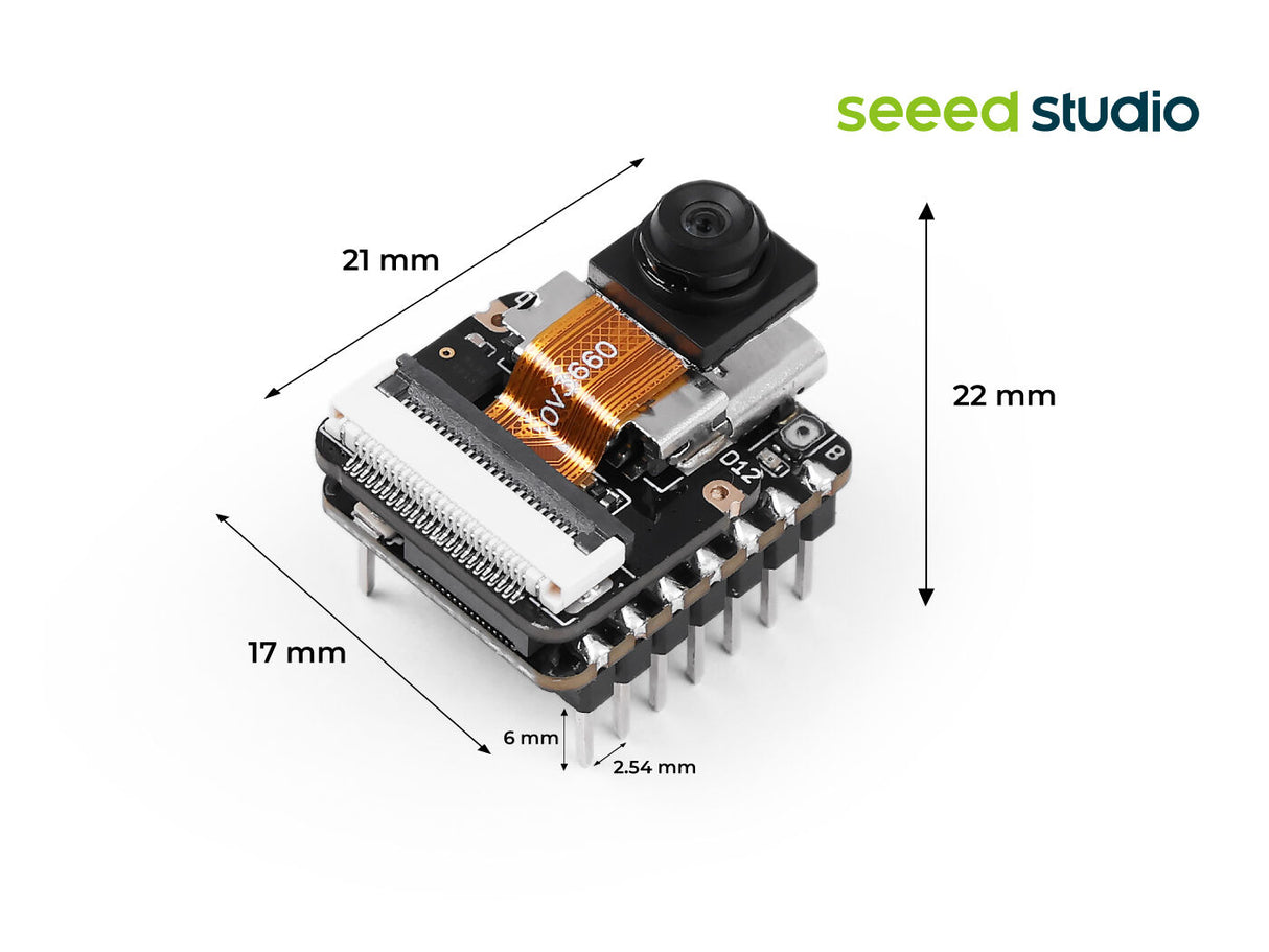 Seeed Studio XIAO ESP32-S3 Sense - Soldered Dimensions