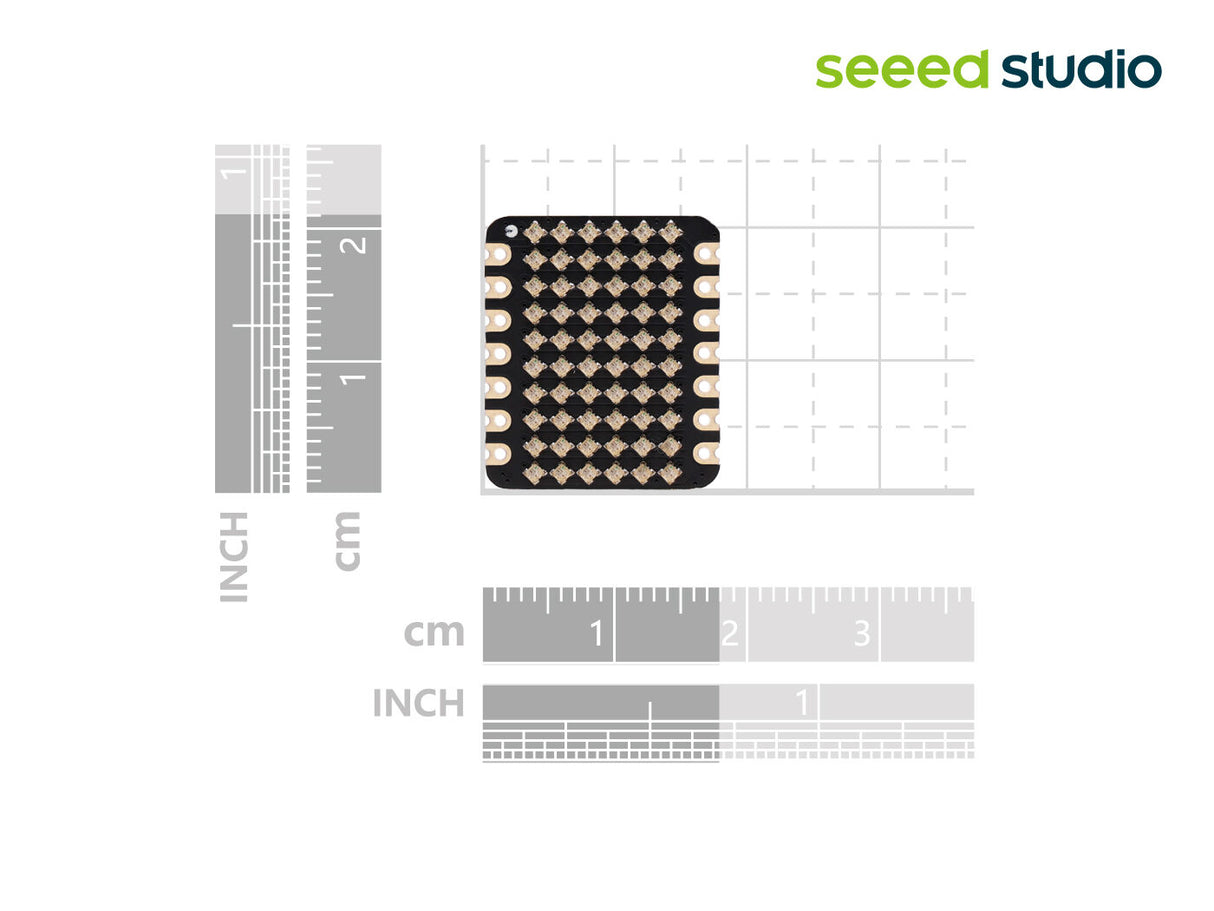 6x10 RGB WS2812 Matrix for Seeed Studio XIAO Dimensions