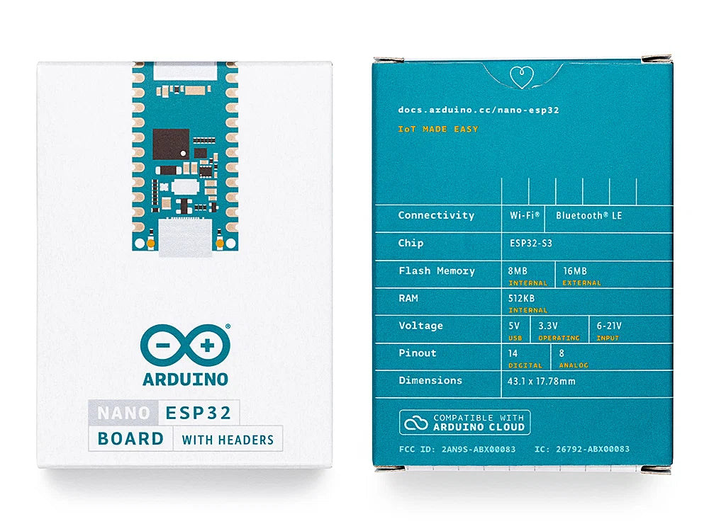 Arduino Nano ESP32 (ESP32-S3) Official Development Board - Soldered