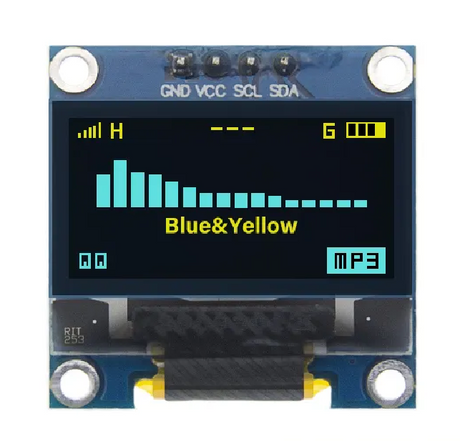 Blue Yellow OLED Display 0.96" 128x64 SSD1306