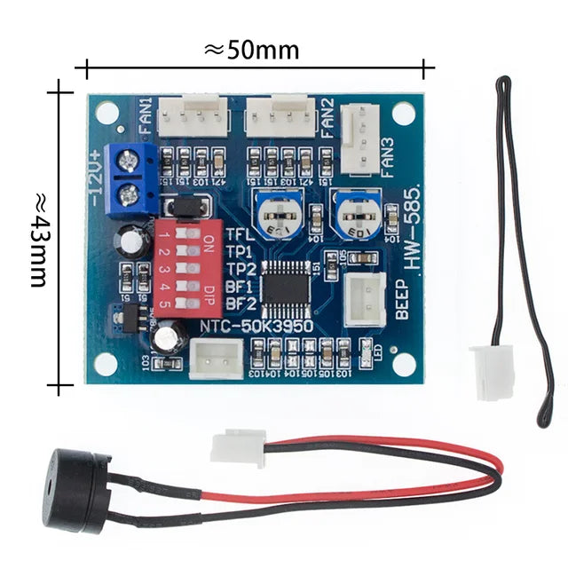 DC 12V 5A PWM Fan Temperature Control Speed Controller