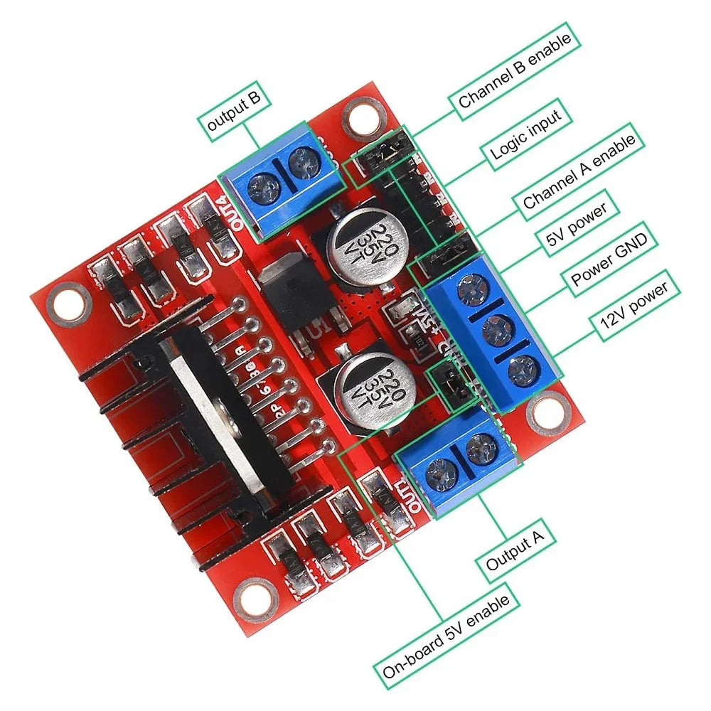 L298N Dual H Bridge Pinout