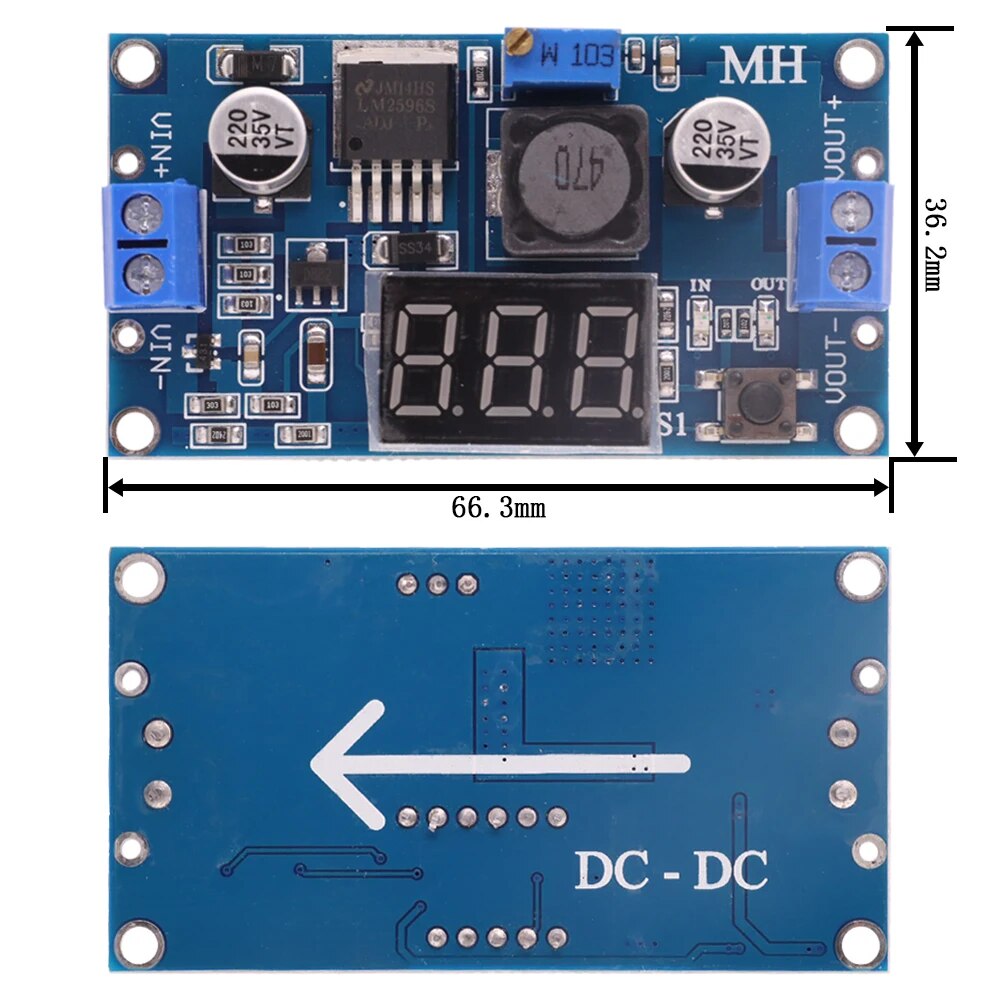 LM2596 + LED Voltage-Buck/Step-Down Converter Regulator