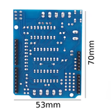 L293D Motor Driver Shield – 4 Channel DC & Stepper Motor Control Dimensions