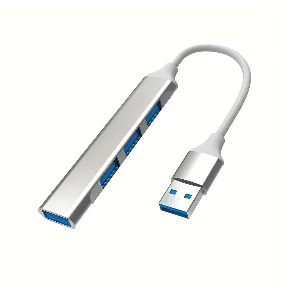 USB-A Hub 4-Port Aluminum Adapter OTG Multi Device Splitter for PC Laptop