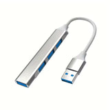 USB-A Hub 4-Port Aluminum Adapter OTG Multi Device Splitter for PC Laptop