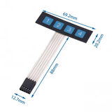 1x4 Membrane Keypad Module for Arduino Dimensions