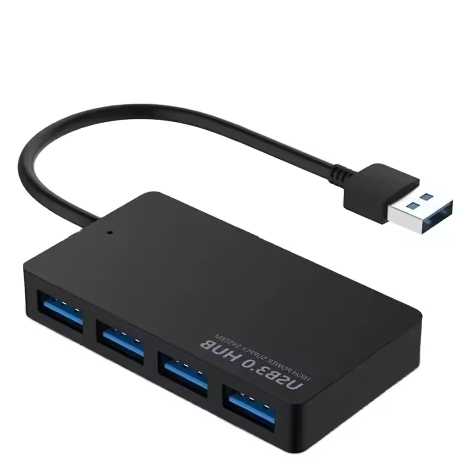Slim 4-Port USB 3.0 Hub Splitter — High-Speed Portable Adapter for PC & Mac