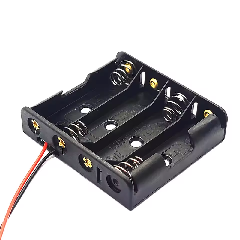4 × AA Battery Holder Case with Leads