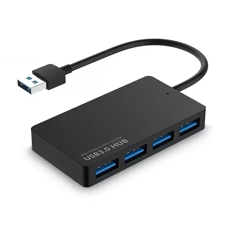 Slim 4-Port USB 3.0 Hub Splitter — High-Speed Portable Adapter for PC & Mac