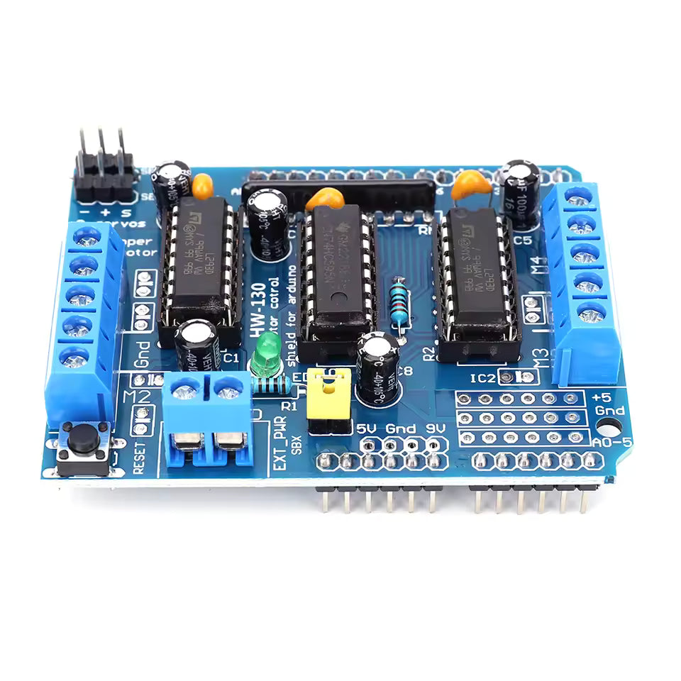 L293D Motor Driver Shield – 4 Channel DC & Stepper Motor Control