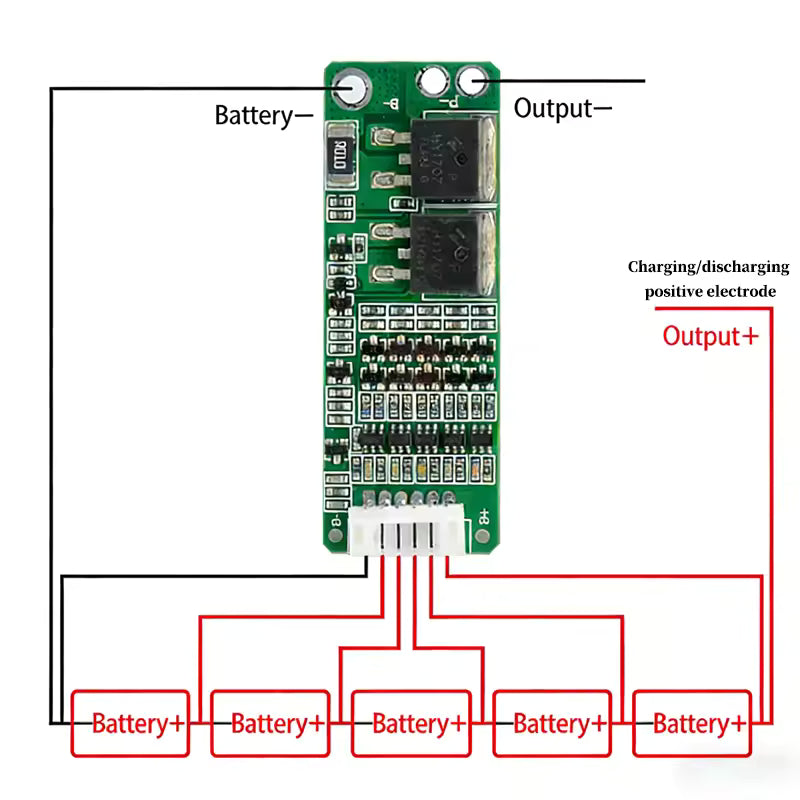 5S 15A Li-ion Battery BMS Wiring Diagram