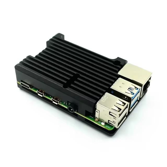 Metal Aluminum Passive Cooling Heatsink Case For Raspberry Pi 4 Black