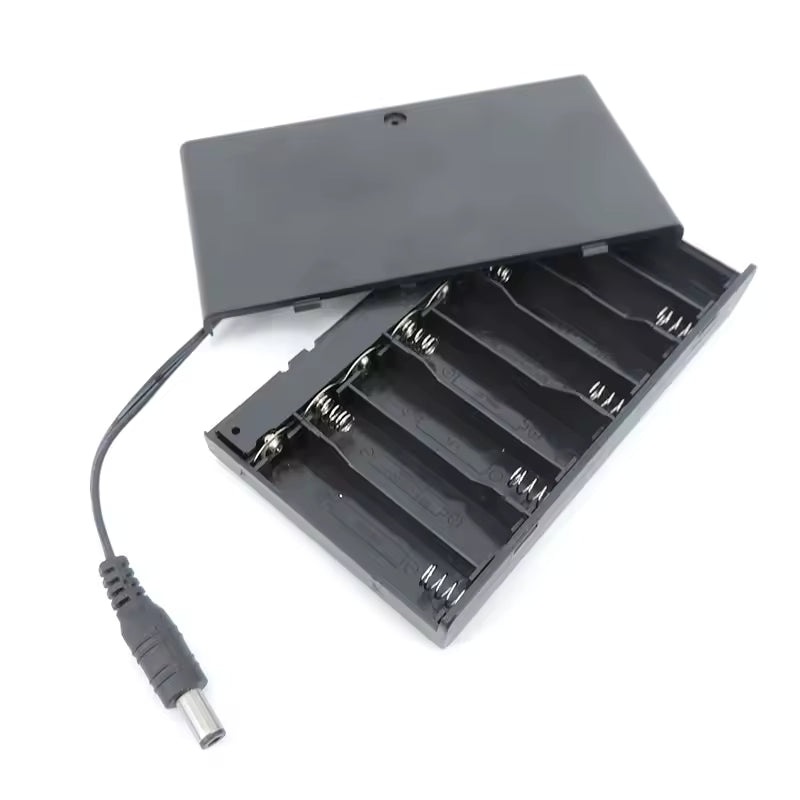 8 × AA Battery Holder Case With ON/ OFF Switch & 2.1mm DC Plug - 12V output