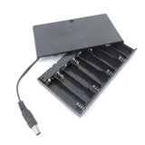 8 × AA Battery Holder Case With ON/ OFF Switch & 2.1mm DC Plug - 12V output