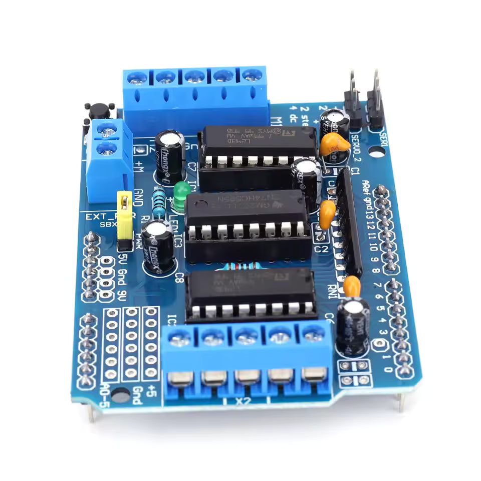 L293D Motor Driver Shield – 4 Channel DC & Stepper Motor Control