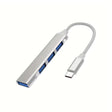 USB-C Hub 4-Port Aluminum Adapter OTG Multi Device Splitter for Laptop PC