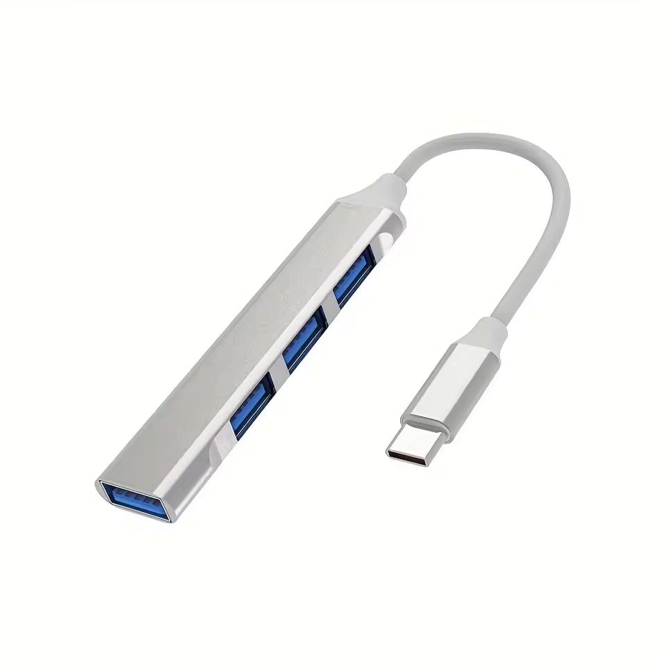 USB-C Hub 4-Port Aluminum Adapter OTG Multi Device Splitter for Laptop PC