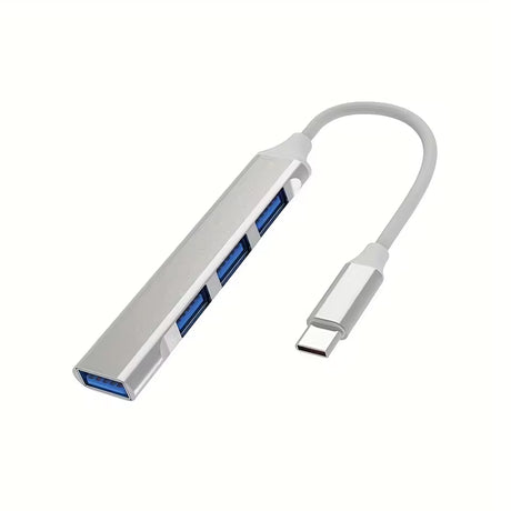 USB-C Hub 4-Port Aluminum Adapter OTG Multi Device Splitter for Laptop PC