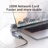 8-in-1 USB-C Hub HDMI RJ45 Ethernet USB 3.0 SD TF Card Reader PD3.0 Adapter