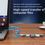 USB-C Hub 4-Port Aluminum Adapter OTG Multi Device Splitter for Laptop PC