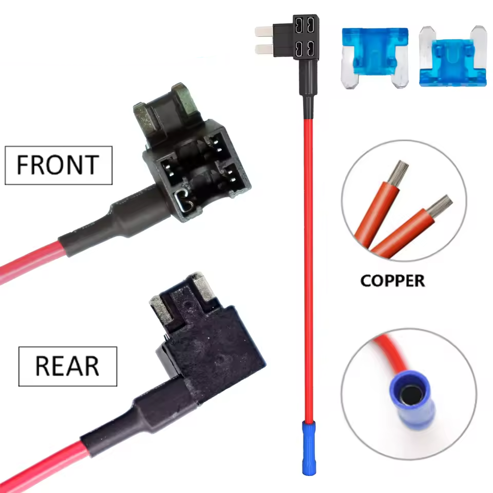 Double Mini Blade Fuse Tap Cable Low Profile – 15A